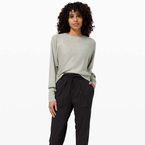 Lululemon Cashlu Knit Pullover US 10 Heathered Green Fern Lightweight Sweater - Picture 15 of 15